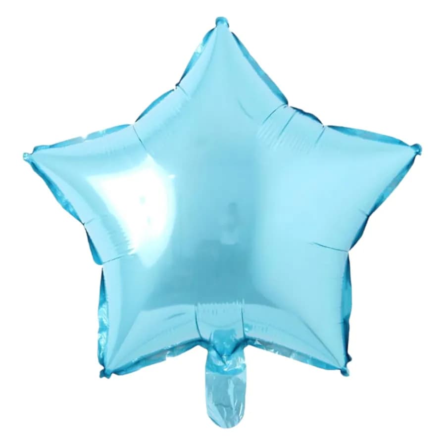 18" Baby Blue Star Ballon With Helium