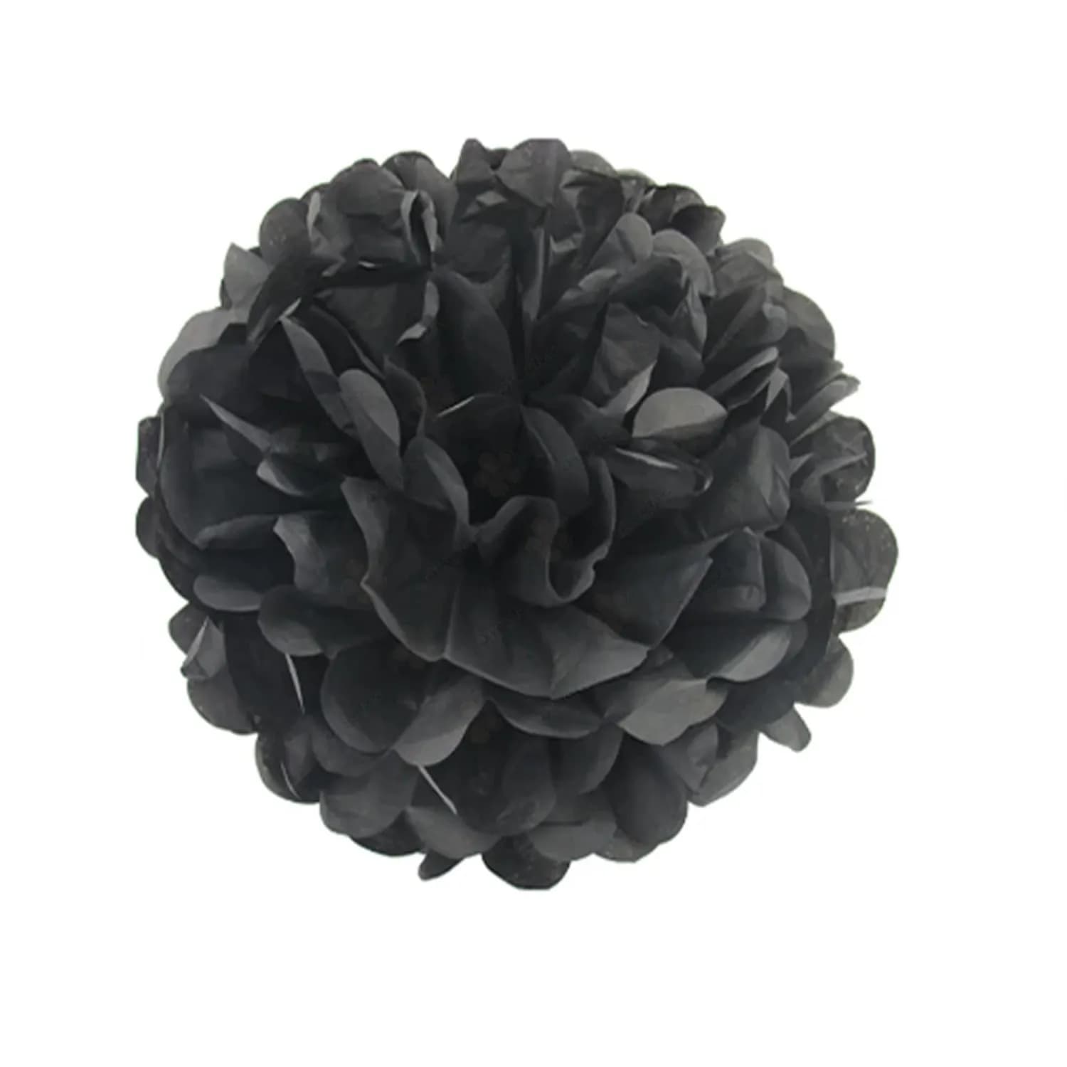 Black Tissue Pom Pom - Pack Of 6 Pcs - 10 Inches