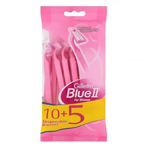 Gillette Blue 2 Disposable Razor For Women 10+5 Pieces