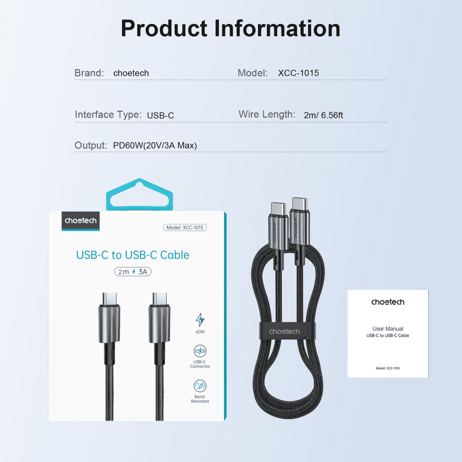 Usb-c To Usb-c  Pd60w Cable Black 2m