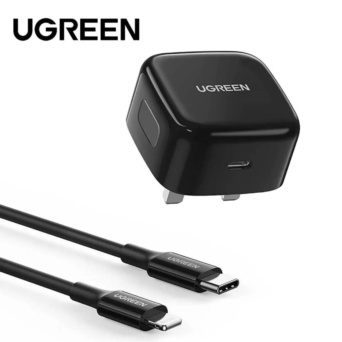 Ugreen 20W Pd Fast Charger With 1M  Usb-C To Lightning Cable