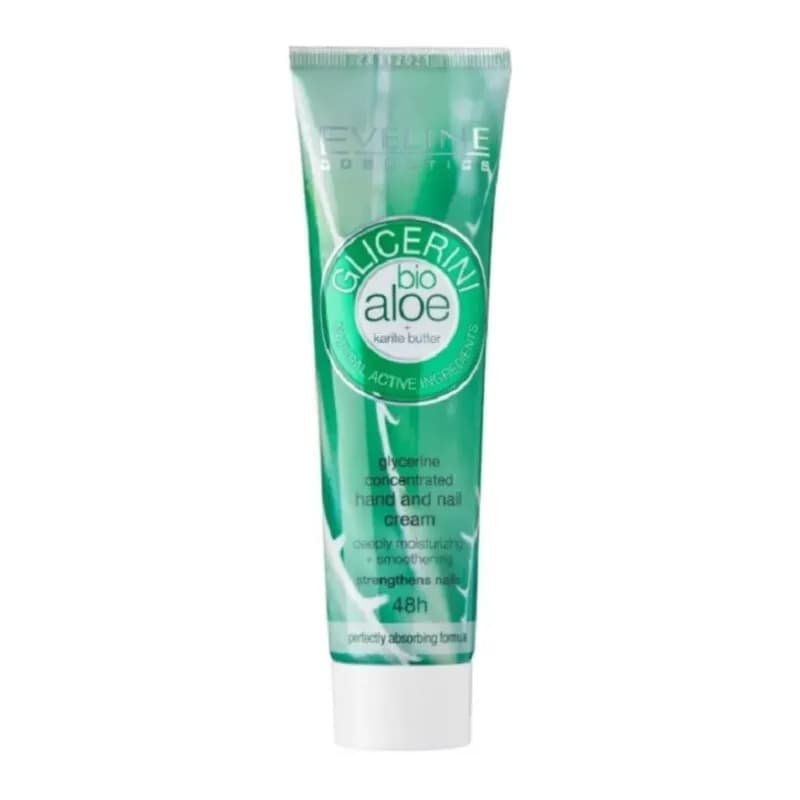 Eveline Glycerine Concentrated Hand & Nail Cream With Bioaloe + Karite Butter For Deep Nourishing & Strengthens Nails Last For 48Hrs 100Ml