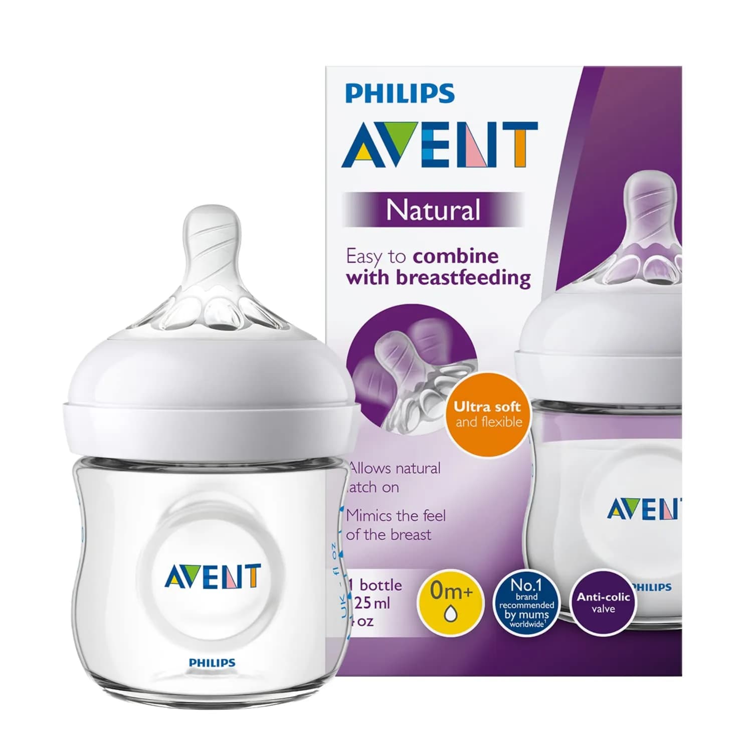 Philips Avent Nat 2.0 Feeding Bottle 125 Ml (Pa 458)