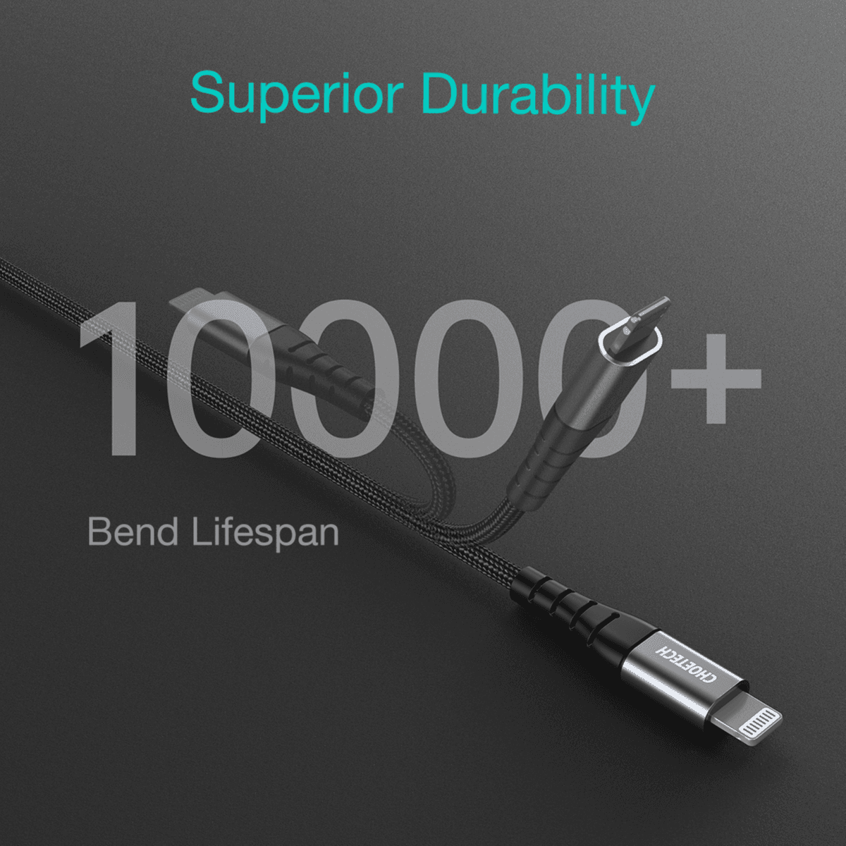 Choetech 1.2m Type-c To Lightening Mfi Nylon Braid Cable