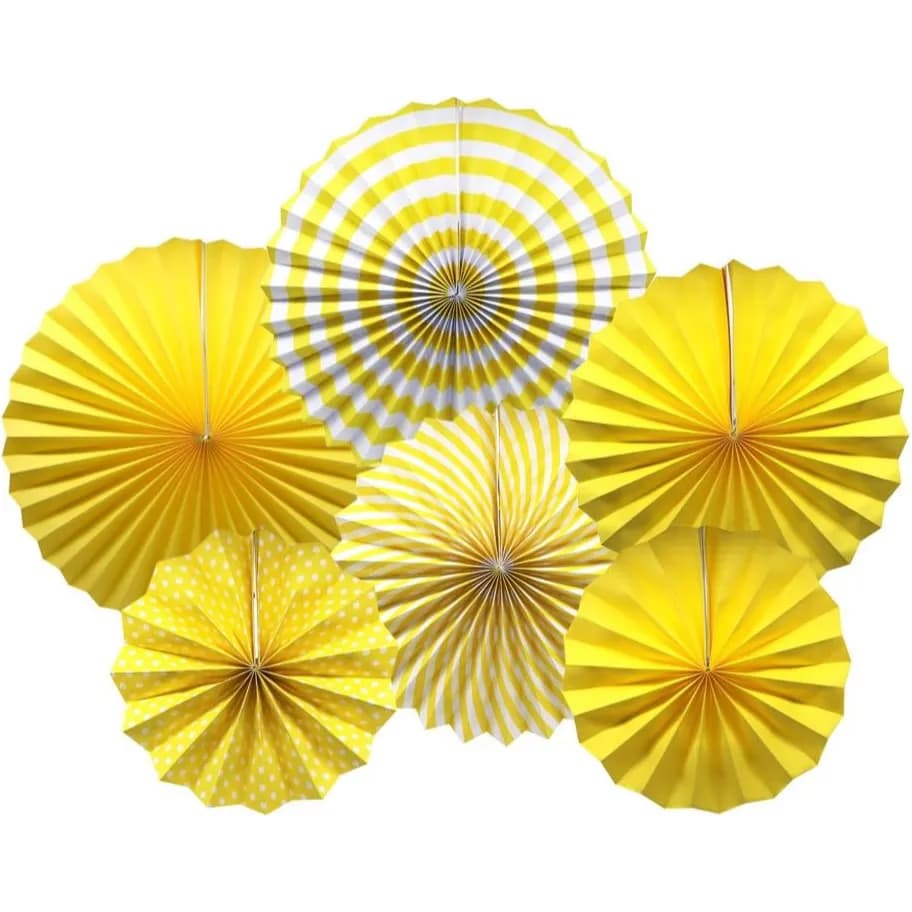 Yellow Paper Fan Decoration