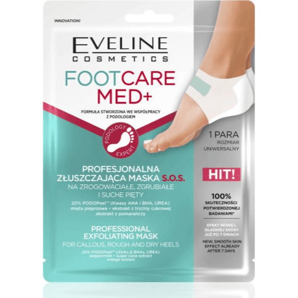 Eveline FootCare Med+ Professional Exfoliating Mask For Callous, rough & Dry Heel 1pair  