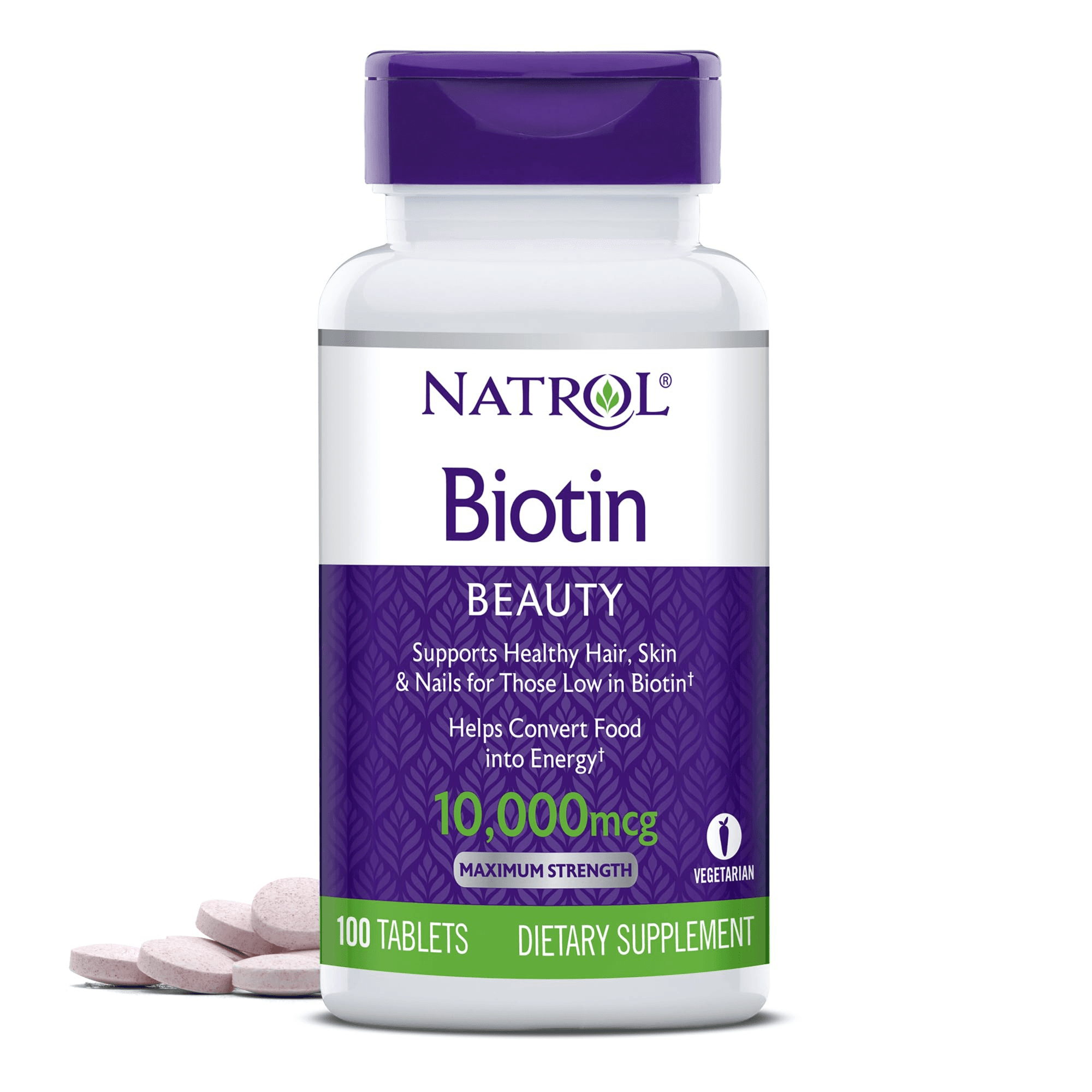 Natrol Biotin Beauty 10,000Mcs, 100 Tablets No.7389