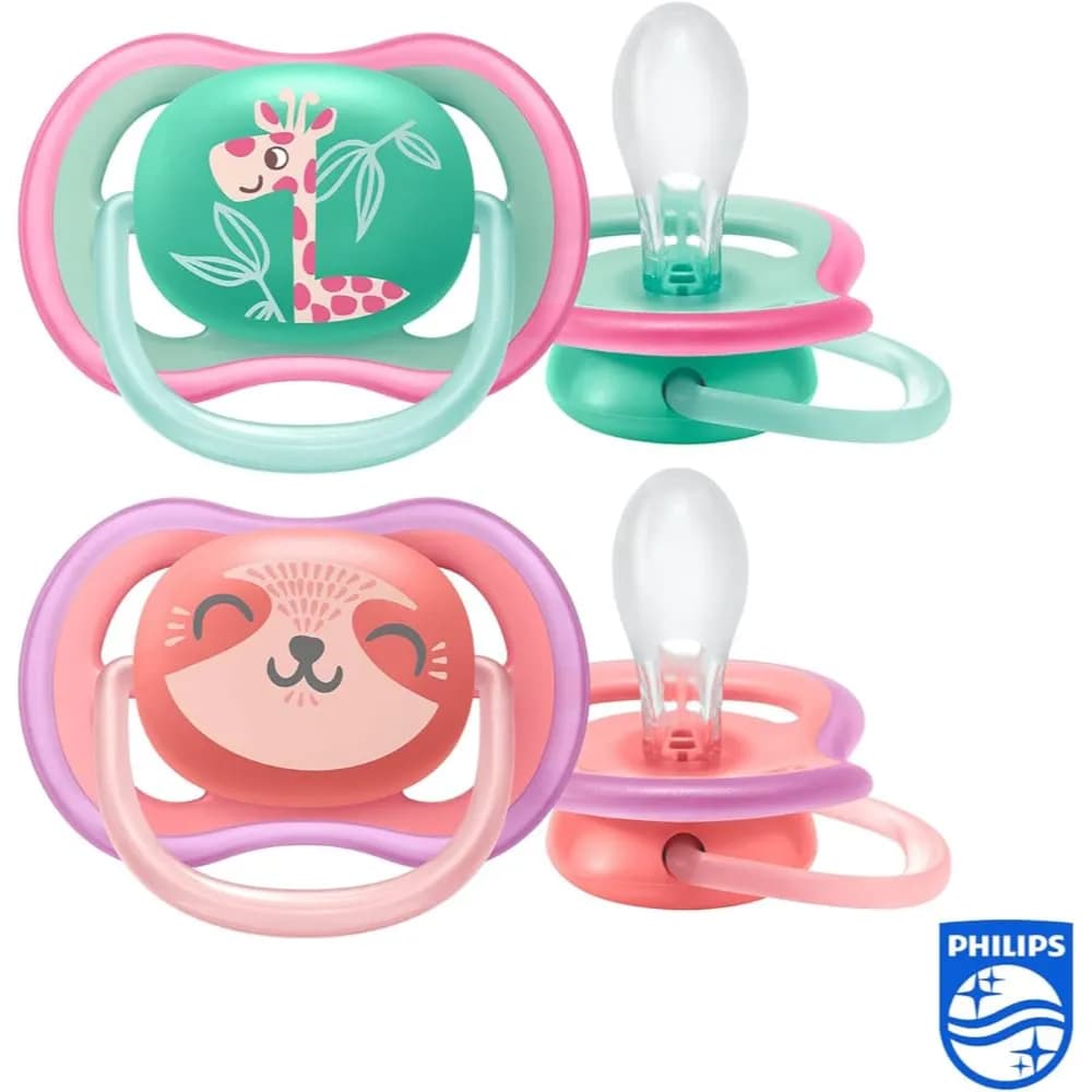 Avent Ultra Air Pacifier For Toddler'S Sensitive Skin  Ref- Scf349/10 For 18+ Months Girl Pink 2Pcs