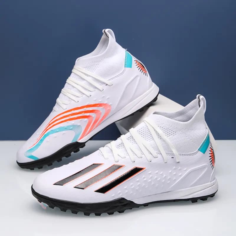 High Ankle Cleats Training Sport Football Sneakers – White