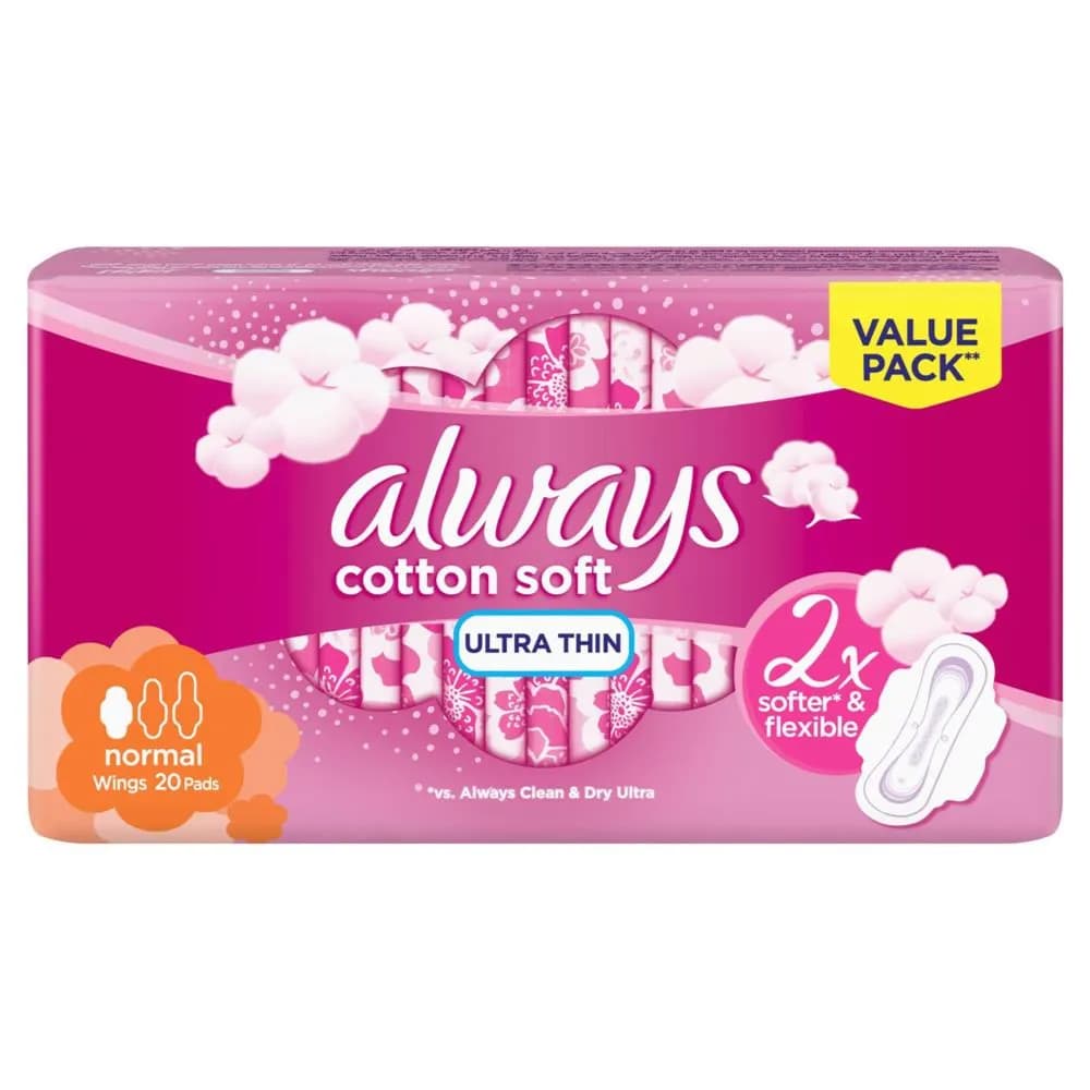 Always Cottony Ultra Thin Normal Wings 20Padsalways Cottony Ultra Thin Normal Wings 20Pads