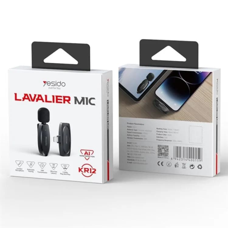 Yesido lavalier mic-A1 Noise reduction (For USB-Lightning)