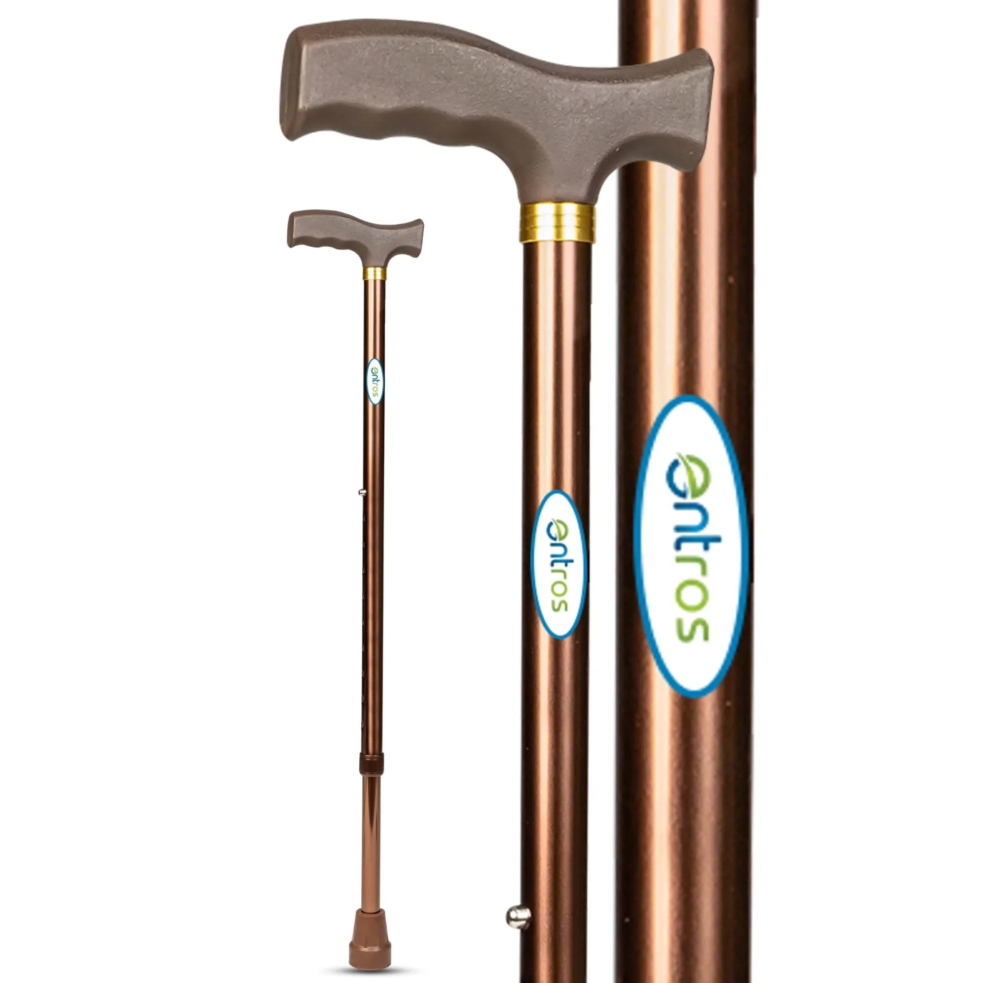 Smart Ways Aluminium Walking Stick Standard Brown