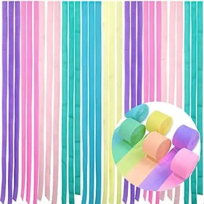 Pastel Crepe Paper Streamers 6 Pcs Pack