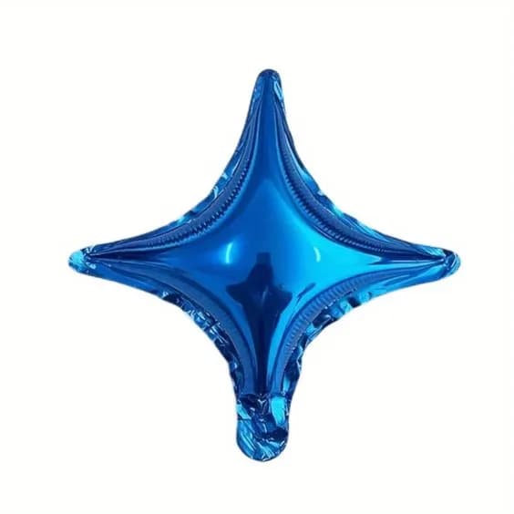 Blue Four Point Star Balloon