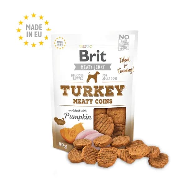 Brit Jerky-turkey Meaty Coins 80g