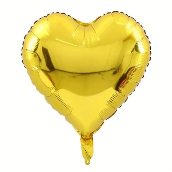 Balloon Heart Gold Helium