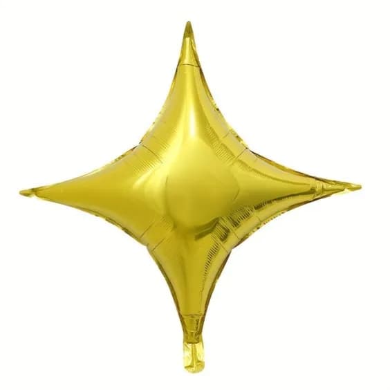 Gold Four Point Star Balloon