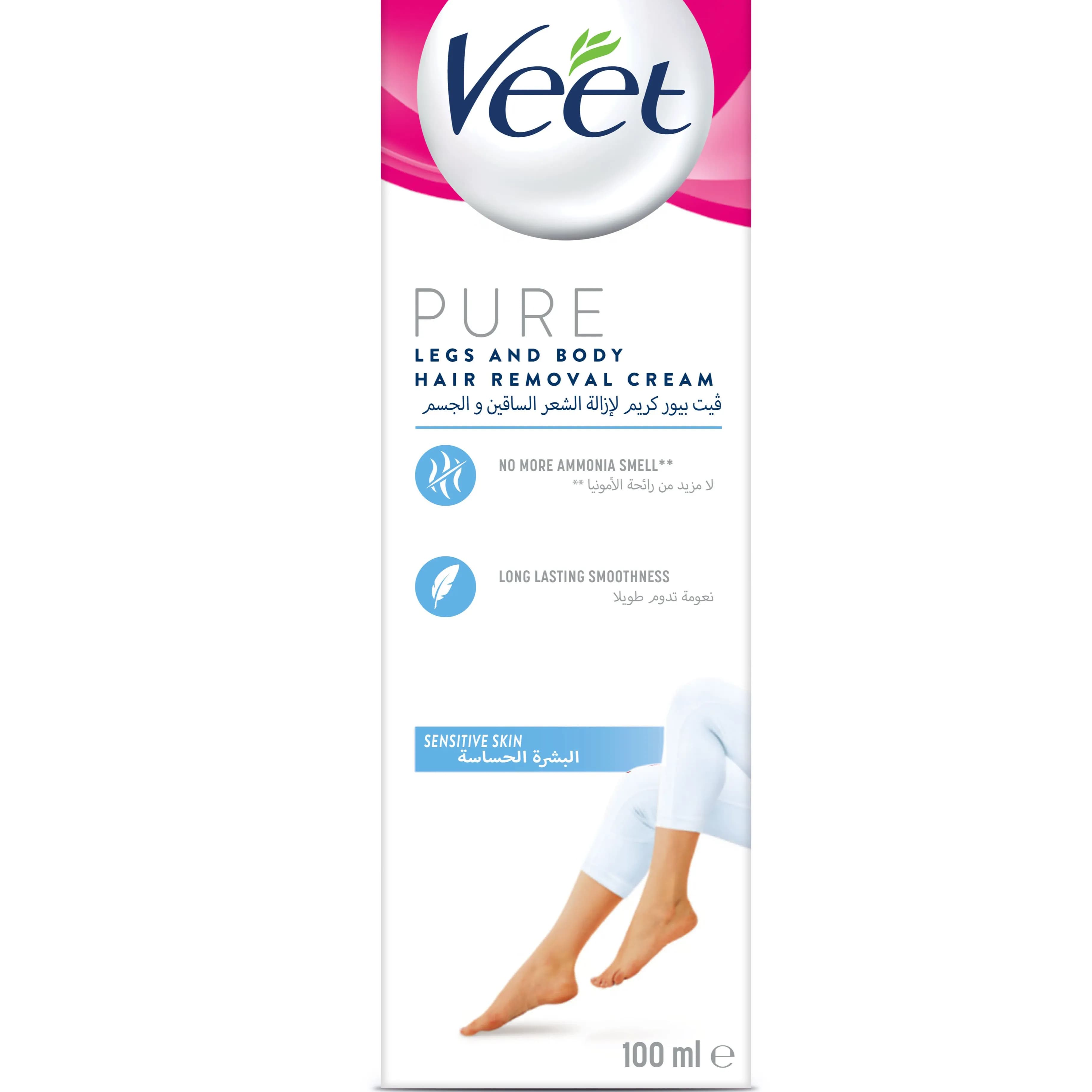 Veet Pure Legs And Body Hair Removal Cream For Sensitive Skin - 100ml