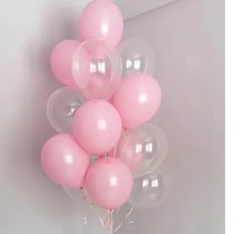 Set Balloons Transparent And Baby Pink