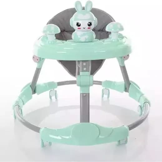 Foldable Round Baby Walker - Green (3404)