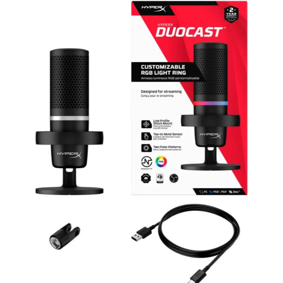 Hyperx Duocast 4P5E2Aa Usb Microphone,