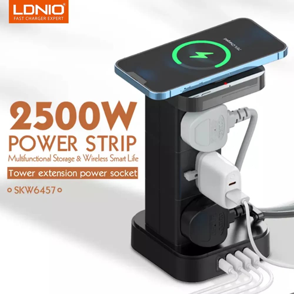 Tower Extension Power Socket Multifunctional Storage & Wireless Smart Life (Ldnio)