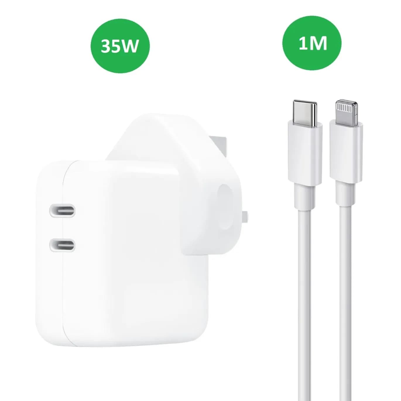 Charger for iPhone and iPad 35W Adapter + C To Lightning Cable 1M - Apple