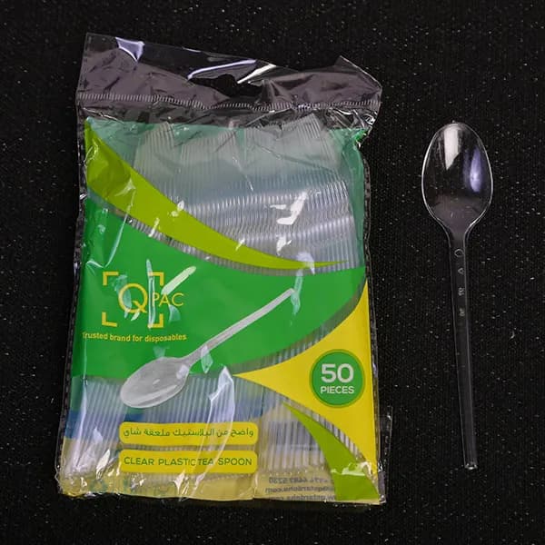 Plastic Tea Spoon Clear Qpac 40Pkt*50Pcs(2000 Pcs)