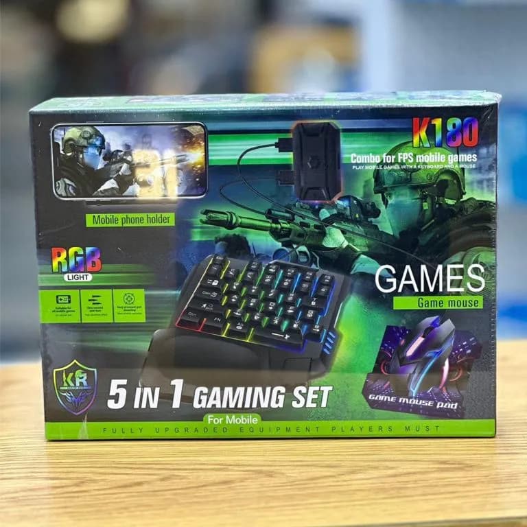 5 In 1 Gaming Set - Combo For Fps Mobile Games - Play Mobile Games With A Keyboard And Mouse.