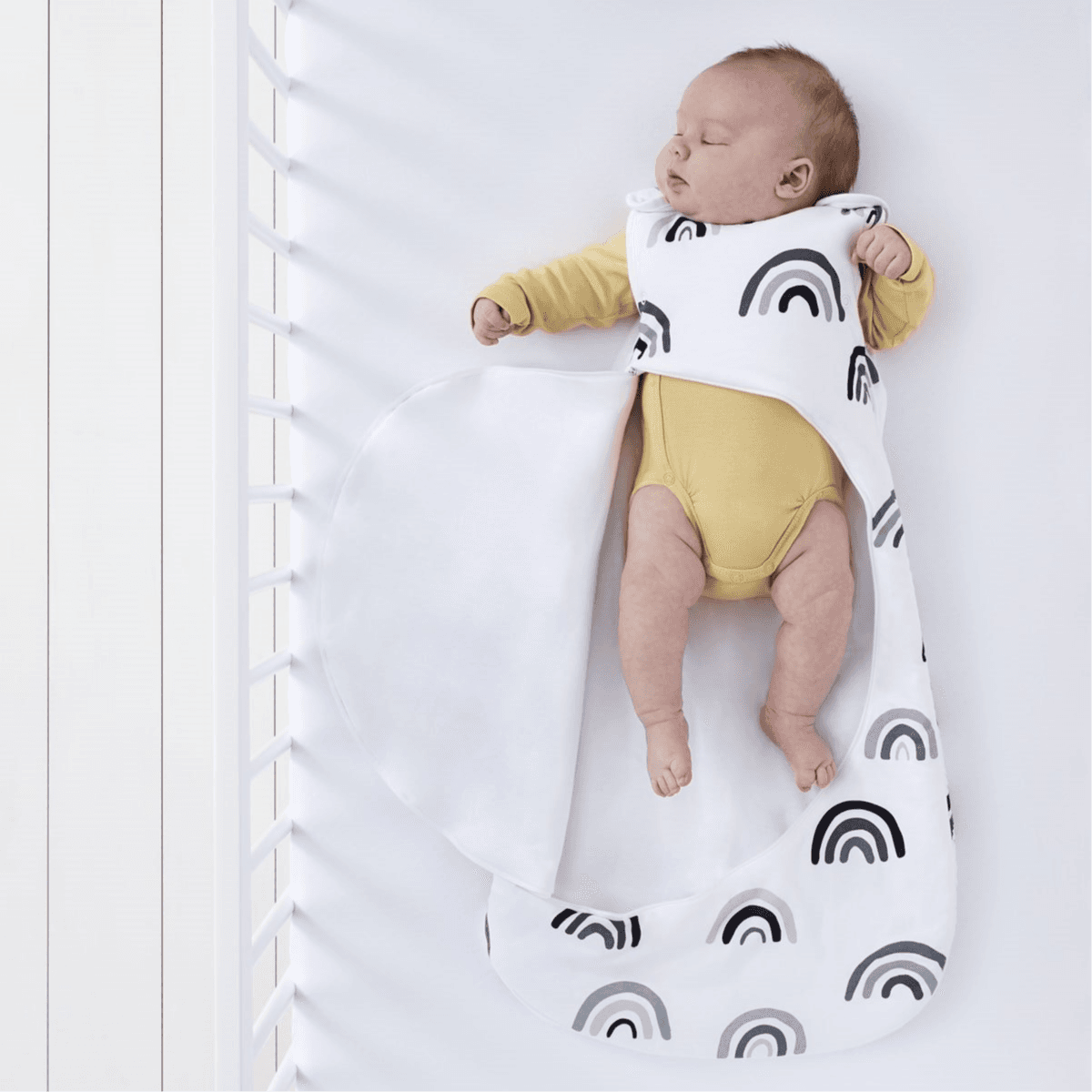 Snuz Pouch Sleeping Bag 2.5 Tog Mono Rainbow 0 To 6 Months