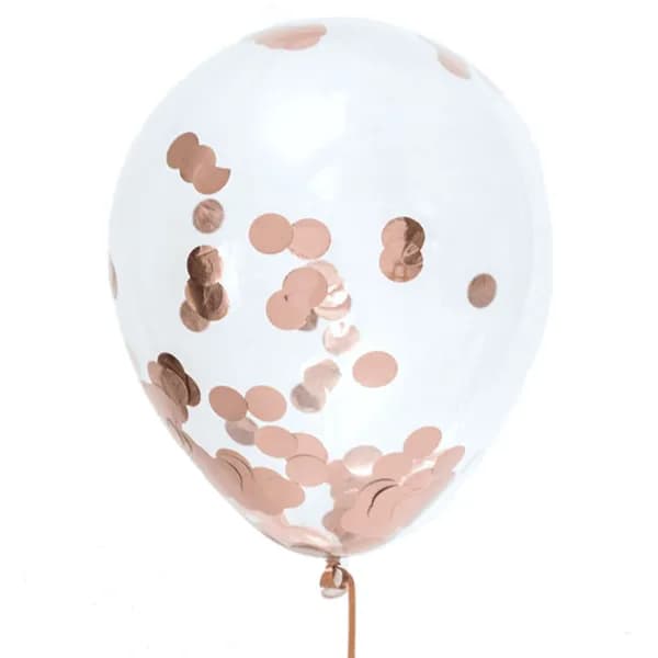 Rose Gold Confetti Helium Balloon