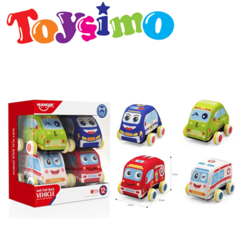 Huanger  Pullback Plush Car Set