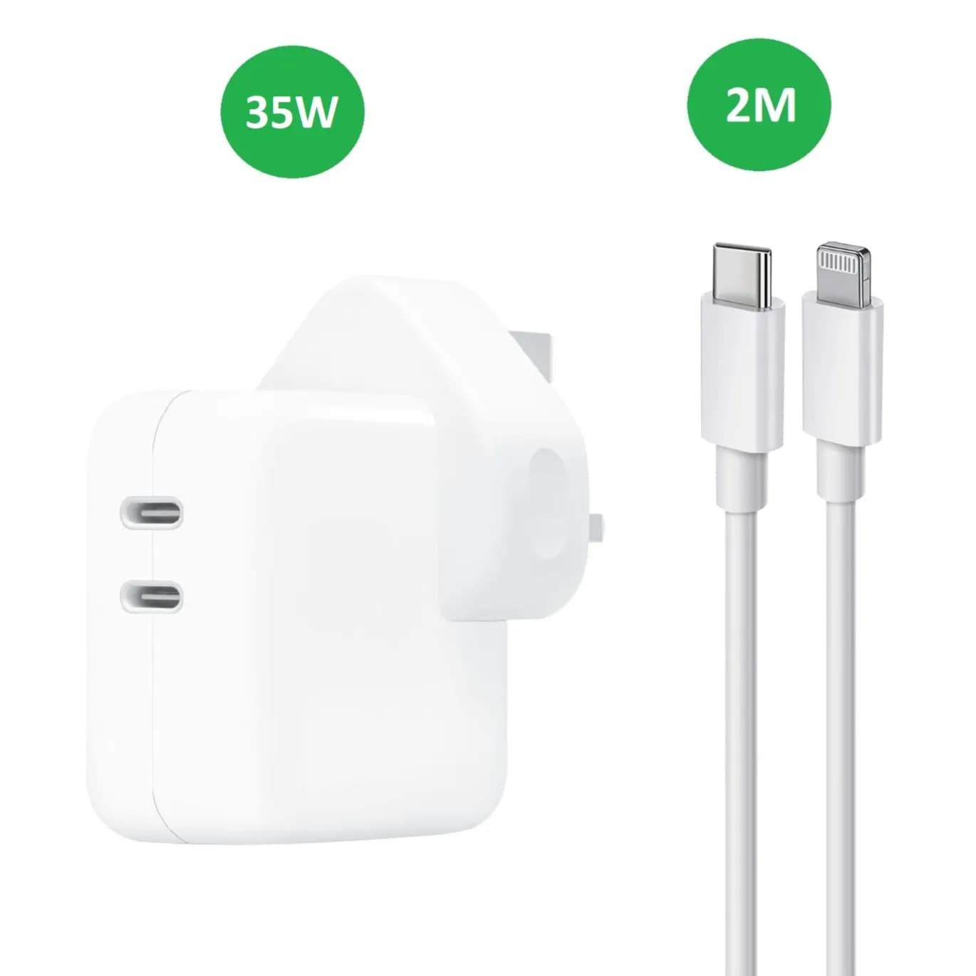 Charger for iPhone and iPad 35W Adapter + C To Lightning Cable 2M - Apple