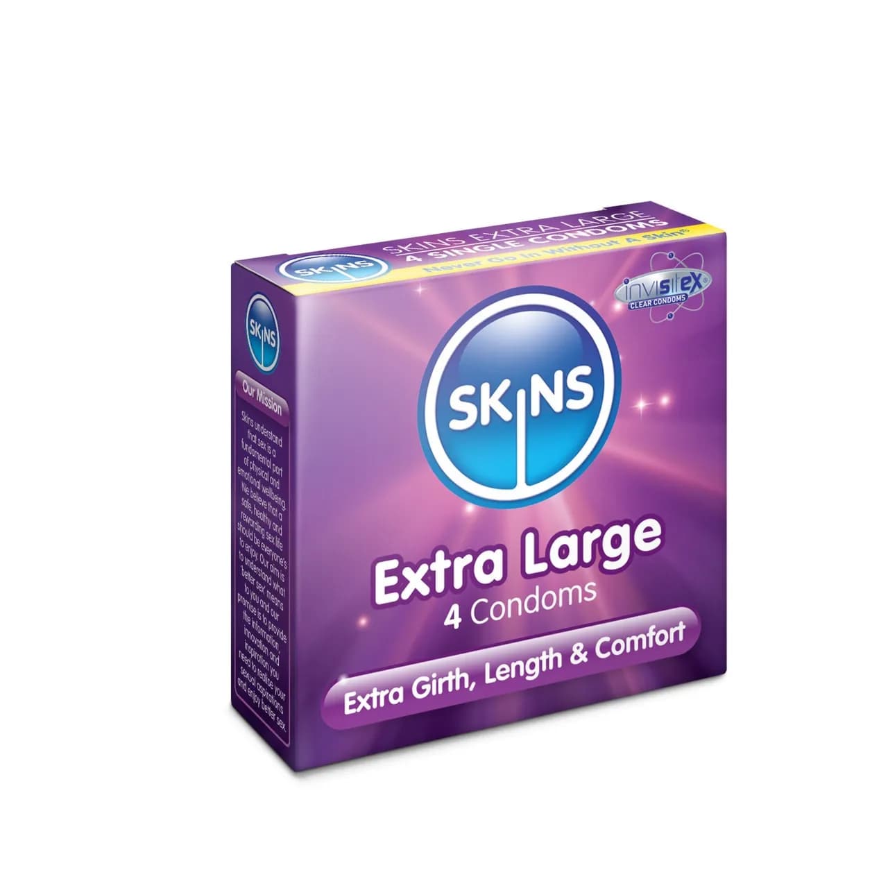 Skins Extra Large Lubricated Condoms 4's