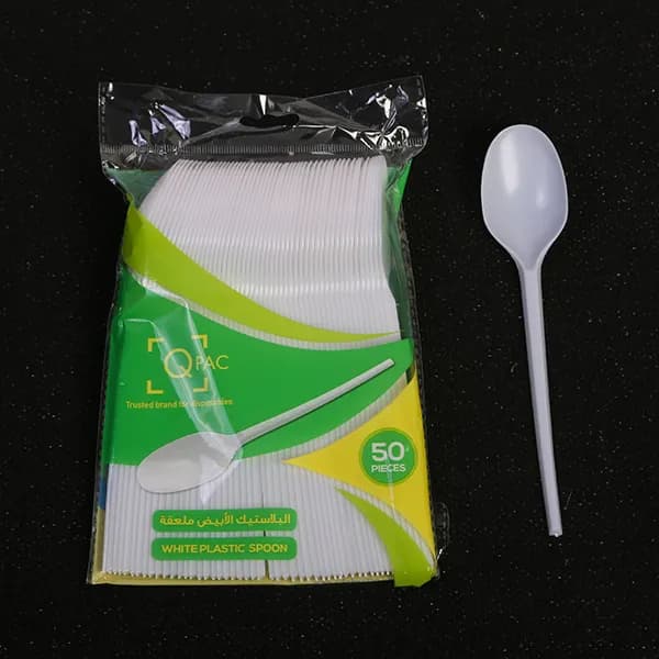 Plastic Spoon White Q Pac 40Pkt*50Pcs (2000 Pcs)