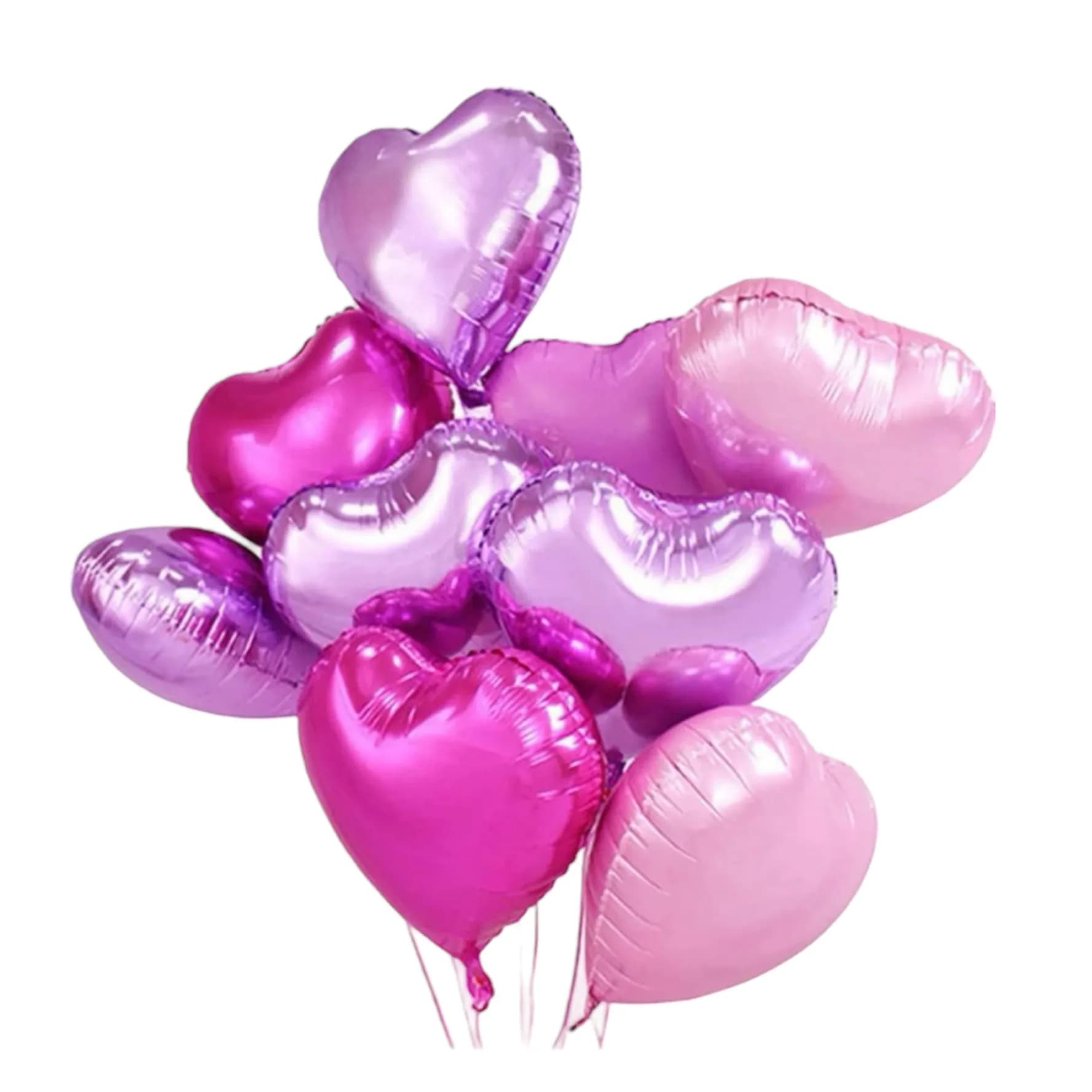 10 Helium Balloon Pink Purple Heart