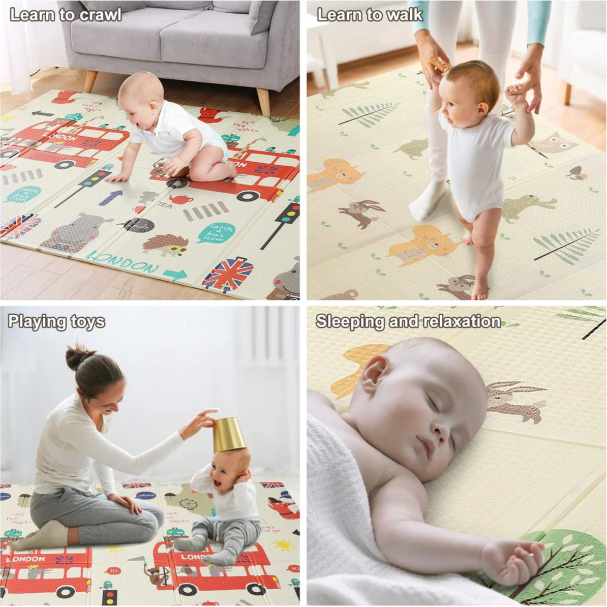 Foldable Baby Crawling Play Mat, Waterproof, Soundproof, Anti-Slip-5