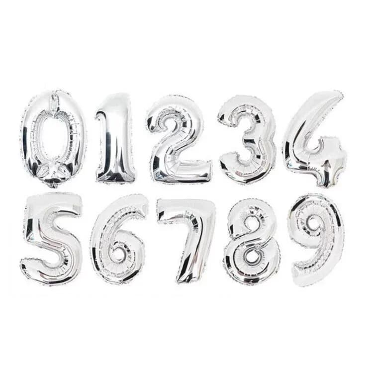 40 Inch Foil Number Silver (Choose 1 Number Only)