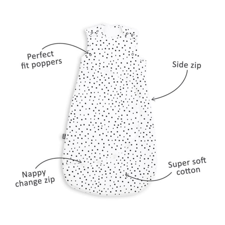Snuz Pouch Sleeping Bag 2.5 Tog Mono Spot 0 To 6 Months
