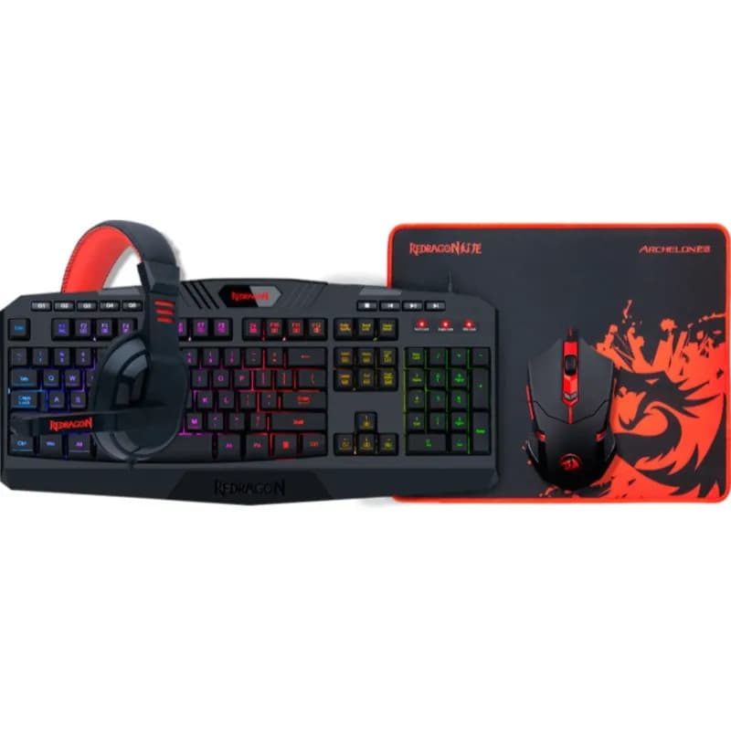 Redragon Gaming Essentials 4 In 1 Set (Keyboard/Mouse/Mousepad/Headset