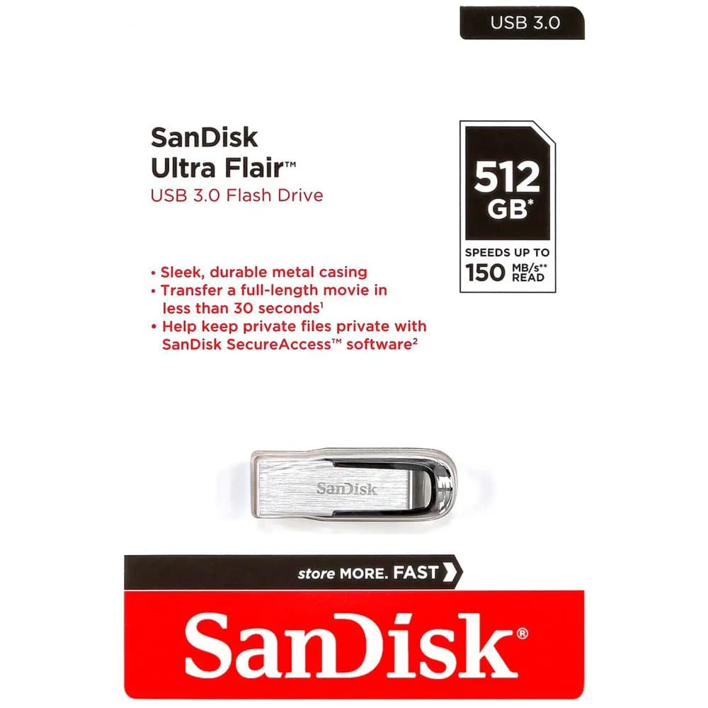 Sandisk Cruzer Ultra Flair 512Gb Usb 3.0 Pendrive