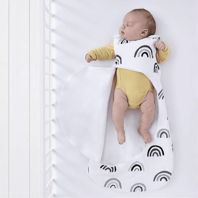 Snuz Pouch Sleeping Bag 1.0 Tog Mono Rainbow 0 To 6 Months