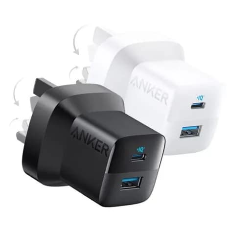 Anker 323-33W Charging Adapter-Usb &Usb-C (Compatible With Apple And Samsung Phones, Tablets And More) Black