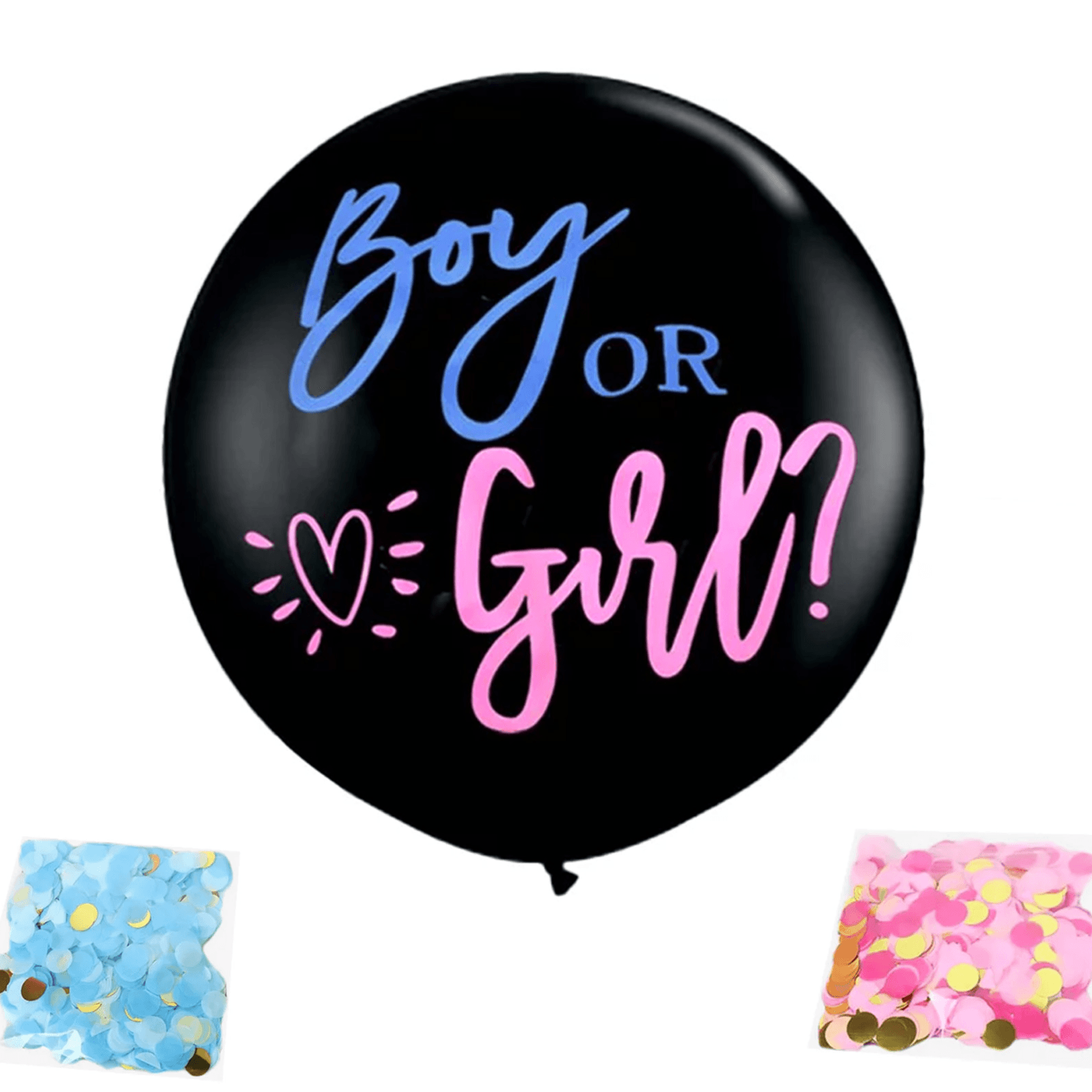 Giant Black Balloon Boy Or Girl Gender Reveal
