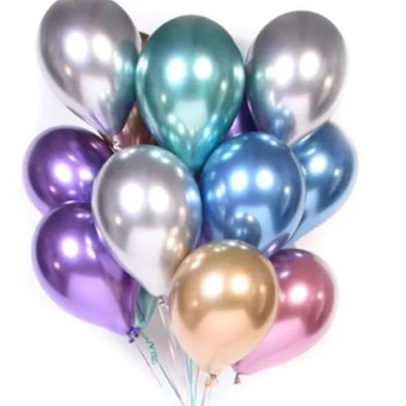 Set Chrome balloons helium