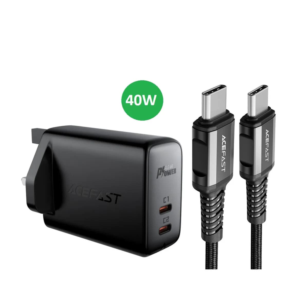 Fast Charger.40W With C To C Cable 1M-Acefast 12103