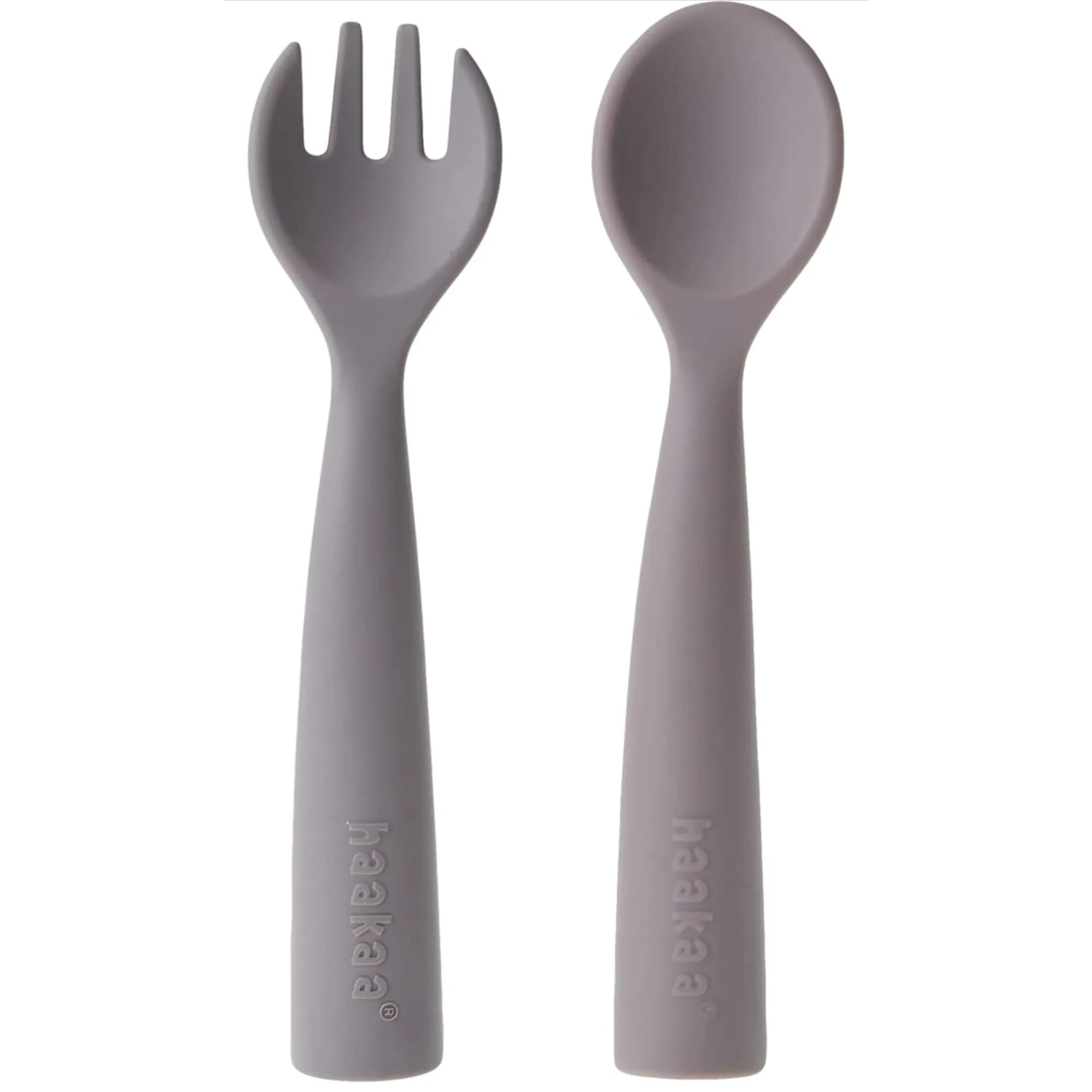 Haakaa Bendy Silicone Cutlery Set - Suva Grey