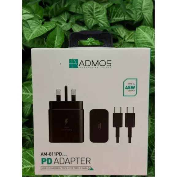 Admos Am-811pd Adapter 45w (Usb-c Charger & Type C To Type C Cable)