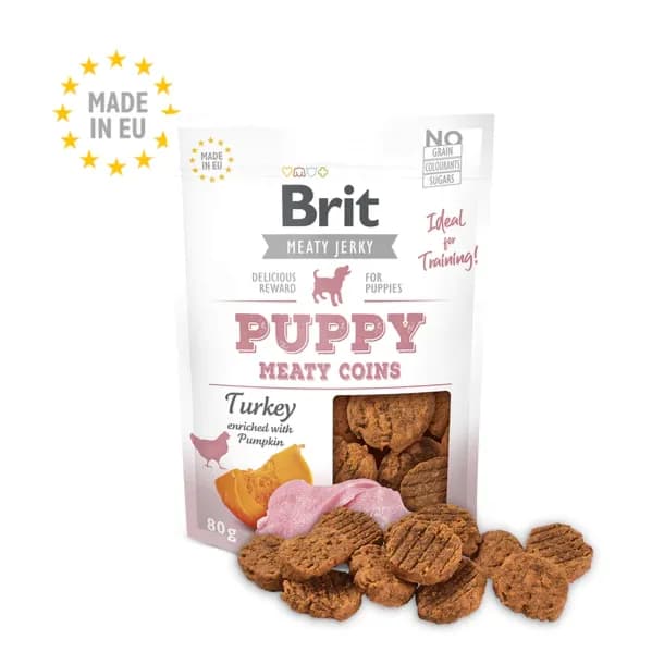 Brit Jerky Puppy-turkey Meaty Coins 80g