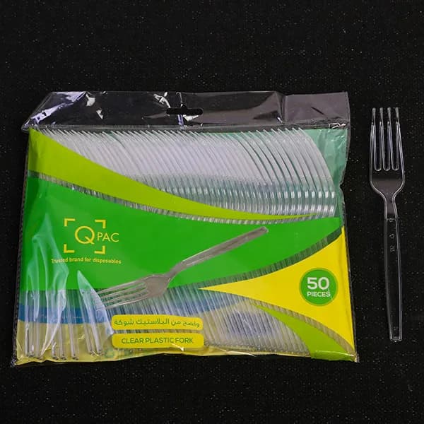 Plastic Fork Clear Q Pac 20Pkt*50Pcs (1000 Pcs)